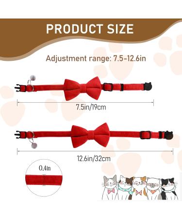 Personalized Cat Collars with Bells - Adjustable Pet Safety Collars for Small Dogs & Cats - 2 Pack in Red & Black - Buy Online on SooperMarket.com