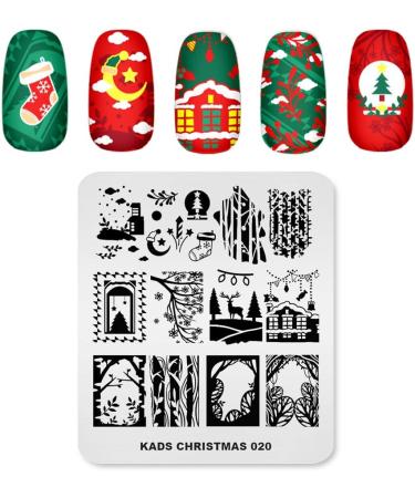 Alexnailart Christmas Halloween Nail Stamping Plate (CHRISTMAS 020) Manicure Templates for Festive Nail Art Designs - Buy Online on SooperMarket.com