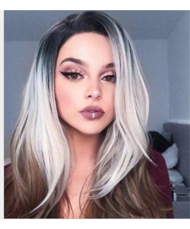 BGHJUE African Wig - White Gradient Short Lace Front Human Hair Wig for Black Women | Pre Plucked Hairline | Brazilian Remy Hair - Buy Online on SooperMarket.com