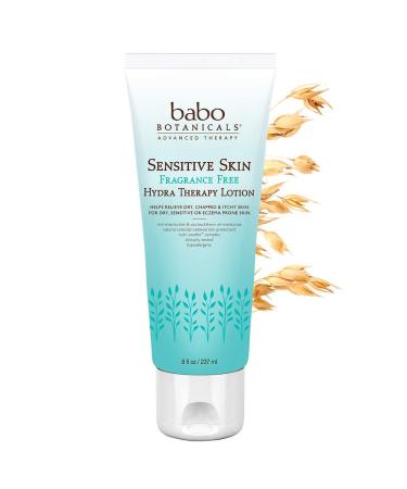 Babo Botanicals Sensitive Skin Hydra Therapy Lotion with Organic Calendula and Oat Protein, Fragrance Free, 8 Fl Oz