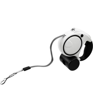 Ultra White Extendable Dog Lead with LED Light & Waste Bag Holder - 5m Retractable Leash for Large Dogs - Reflective & Strong Training Lead for Small, Medium, and Large Dogs - Buy Online on SooperMarket.com