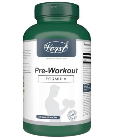 VORST Pre Workout Formula | Nitric Oxide Supplement | Powder Pills |180 Vegan Capsules 180 count (Pack of 1)