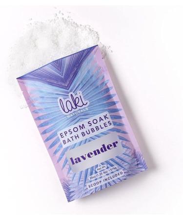 Laki Naturals Lavender Epsom Soak Bath Bubbles - 20oz (566g) | Coconut-Based, Paraben-Free Detox Bubble Bath with Epsom Salts for Relaxation - Buy Online on SooperMarket.com