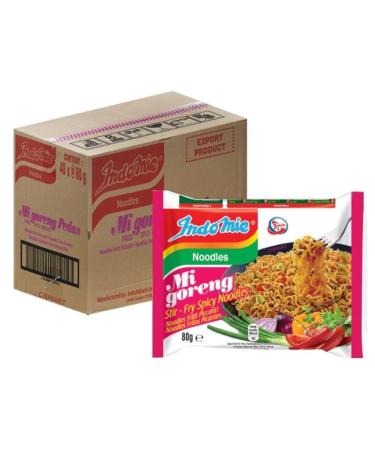 CNMART Indomie Mi goreng Stir Fry Spicy Flavour Instant Noodles 80g (Pack of 40)