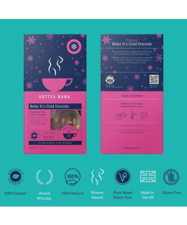 HOTTEA MAMA | Baby It s Cold Outside | Organic Whole Fruit Tea | Mulled | Caffeine Free | Christmas Tea | 14 Whole Leaf Biodegradable Pyramid Bags - Buy Online on SooperMarket.com