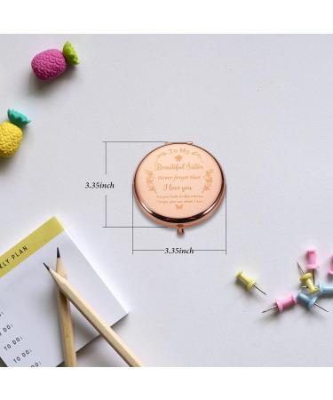 Sister Birthday Gift: Rose Gold Compact Mirror for Women - Unique Gift for Big Sister, Her, Teen Girls - Birthday, Graduation, Christmas Stocking Stuffer - Buy Online on SooperMarket.com