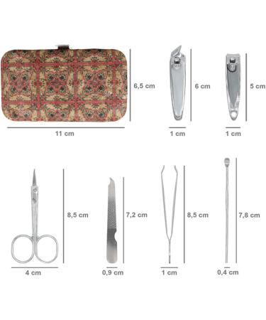 Cork Manicure Pedicure Kit 6 Pieces Stainless Steel Nail Scissors and Cuticle Tools Set with Eco-Friendly Cork Box - Buy Online on SooperMarket.com