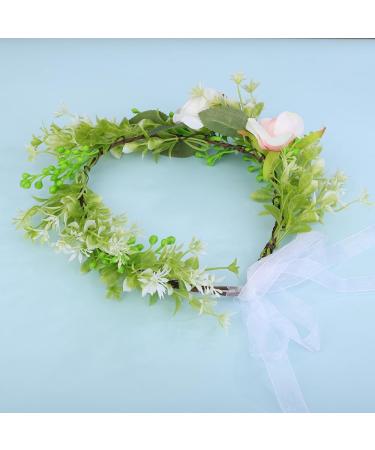 Wiwpar Boho Flower Wreath Headpiece - Maternity Birthday Bridal Halo Hair Accessory for Women & Girls - Green Leaf Bohemian Fairy Flower Headband (Style4 - Buy Online on SooperMarket.com