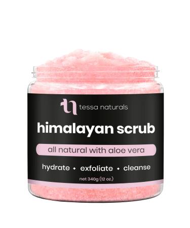 Himalayan Salt Scrub Body Exfoliator with Aloe Vera | All Natural Pink Himalayan Body Scrub & Moisturizer for Women & Men | Exfoliating Body Scrub Removes Blackheads, Acne & Dead Skin