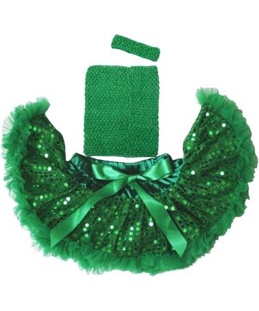 4pcs Crochet Tube Top Tutu Dress Set for Baby Girls | Sparkling Emerald Skirt Pettiskirt | Size 7x9 - Buy Online on SooperMarket.com