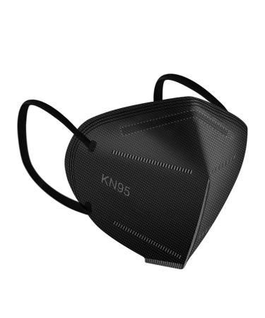 ApePal 5-Layer Disposable KN95 Face Masks Wide Elastic Ear Loops Safety Face MaskBlack10 PCS/Pack