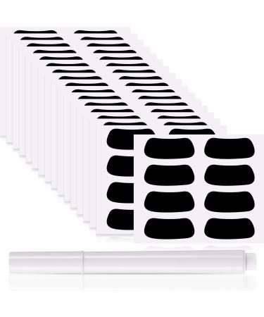 72 Pairs Eye Black Strips Sports Black Eye Stickers Breathable Eye Black Strips with 1 White Pencil for Baseball Football Softball Fans on Game Day