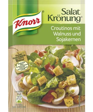 Knorr Salad Croutinos (10 x 25 g) Walnut and Soya Seeds 25 g (Pack of 10)
