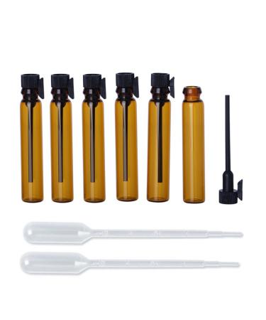 EnsLZ mini-perfume bottles made of amber-colored glass 100 pieces refillable empty for travel cosmetics liquid oil fragrance bottles containers tubes brown 2ml