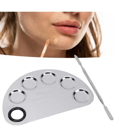 Professional Stainless Steel Makeup Mixing Palette & Spatula - Perfect for Foundations Eye Shadows Lipsticks & Nail Art - Buy Online on SooperMarket.com