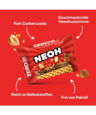 Neoh Low Carb Waffles - Hazelnut Chocolate | 1g Sugar | 95 kcal | 24 Pack - Sugar-Free Treats - Buy Online on SooperMarket.com