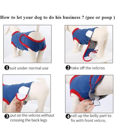 Emwel Dog Recovery Suit Recovery Shirt Abdominal Wound Protector for Large Dogs Puppy Medical Surgical Clothes blue L - Buy Online on SooperMarket.com