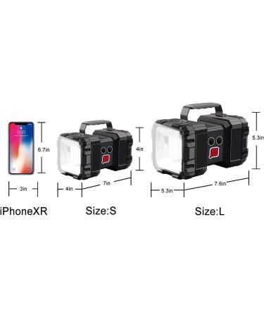 AlpsWolf Rechargeable LED Spotlight Flashlight | 10000mAh Capacity 1200LM | Waterproof Camping Flashlight with USB Output, Power Bank Function | 20h Standby, 3+4 Light Modes - Buy Online on SooperMarket.com