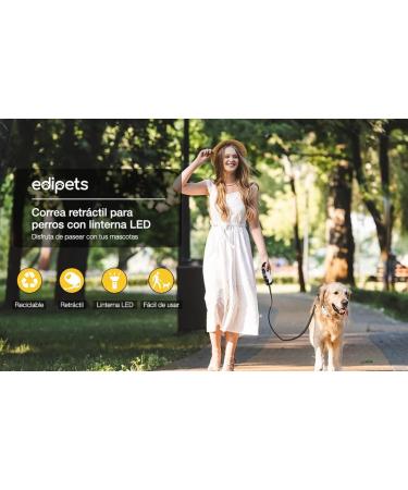 Edipets 5m Extendable Dog Leash with LED Flashlight - Ideal for Training & Walks | Perfect for Small Medium & Large Dogs - Buy Online on SooperMarket.com