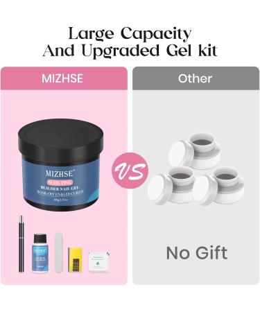 MIZHSE Nail Builder Gel Kit 3.53OZ Larger Capacity Nude Pink Builder Gel for Nails Clear Hard Gel Builder Base Nail Strengthener Extension Gel with Nail Brush Clean Gel for Home Salon Nude 2 3.53 Oz - Buy Online on SooperMarket.com