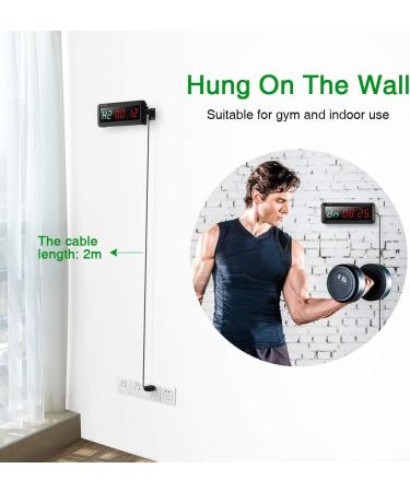 Pellor Fitness Timer - 1.5 Digital Display Interval Timer for CrossFit Tabata EMOM & MMA | Multifunctional Gym Wall Clock - Buy Online on SooperMarket.com