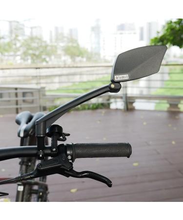 BriskMore Handlebar Bike Mirror - Scratch Resistant Glass Lens - Adjustable & Rotatable Rearview Bicycle Mirror - Silver Lens - Left Side - Buy Online on SooperMarket.com