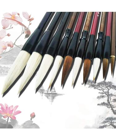 Chinese Brush Calligraphy Brush Japanese Brush Writing Painting Sumi Brushes Large Chinese Calligraphy Brush Set 10pcs