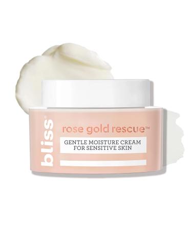 Bliss Rose Gold Rescue Moisturizer - 1.5 Oz - Gentle Face Cream - Soothing Rose Water & Nourishing Colloidal Gold for Sensitive Skin - Fragrance-Free - Clean - Vegan & Cruelty-Free