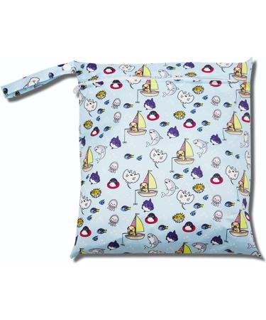 Egurs Wetbag Waterproof Reusable Diaper Bag - Marine Life (30x28cm) | Eco-Friendly Nappy Bag for International Shipping - Buy Online on SooperMarket.com
