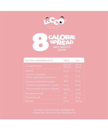 Kalorii Spread White Chocolate Flavour 300g - Low Calorie, Low Fat, No Added Sugar, Keto-Friendly, Vegetarian Sweet Snack - Buy Online on SooperMarket.com