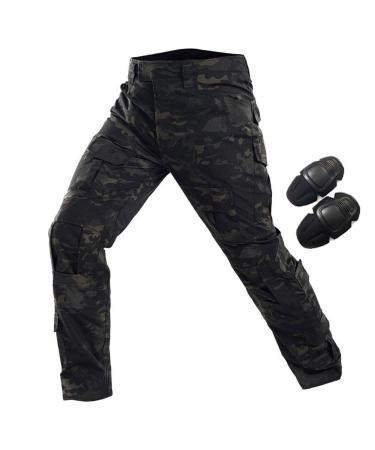 World EU Army Tactical Airsoft Paintball Shooting Pants Combat Pants for Men with Knee Pads MCBK