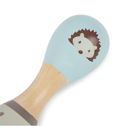 Bieco Baby Rassel Wood Hedgehog & Dumbbell Rattles | 2 Set | 19 cm | Musical Instruments for Children | Montessori Rattles for Baby 0-6 Months & 1 Year+ - Buy Online on SooperMarket.com