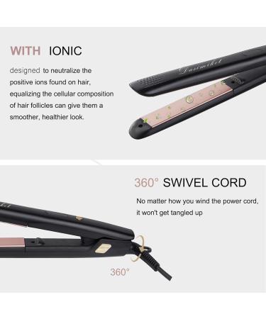 Ionic Hair Straightener Curler for Women - LED Display, Ceramic-Coated, 360 Swivel Cord - Rose Gold - Buy Online on SooperMarket.com
