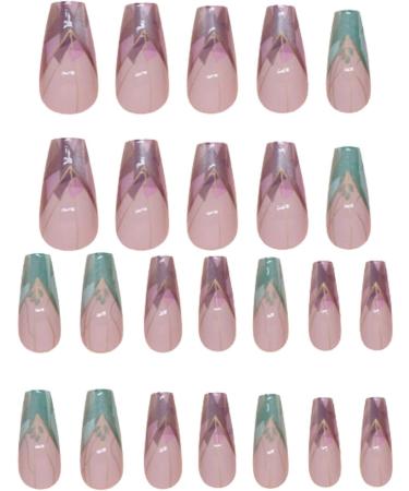 Lesunbak Press on False Nails Colorful Irregular False Nails Portable Women Press on Nails User Friendly Fake Nails for Dates Birthday Parties - Buy Online on SooperMarket.com