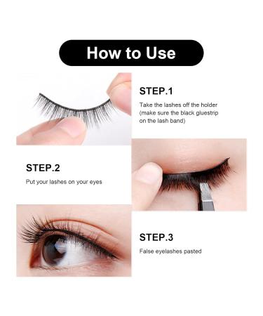Self Adhesive Eyelashes - No Glue No Eyeliner Reusable Natural Look Lashes (3 Pairs) - Lightweight & Portable - Buy Online on SooperMarket.com
