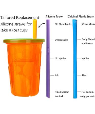 Tegion Reusable Boys Silicone Straws for First Years Take & Toss Cup - 10oz Tumbler-Compatible, Spill-Proof, Short Size - Buy Online on SooperMarket.com
