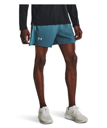 Under Armour Men's Launch Stretch Woven 5-inch Shorts (414) Static Blue / Still Water / Reflective Medium