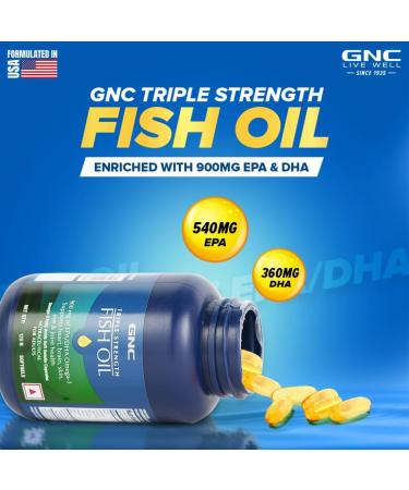 1500 Mg Triple Strength Fish Oil Omega 3 Capsules For Men & Women 120 Softgels 900Mg (540 Mg Epa & 360 Mg Dha) Improves Memory Protects Vision No Fishy Aftertaste Supports Family Health Omega-3 Fish Oil Supplement - 1500 mg Fish Oil Pills with EPA DHA and - Buy Online on SooperMarket.com