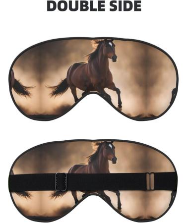 Running Horses Print Ultra-Soft Light-Blocking Eye Mask for Optimal Comfort and Restful Sleep - Buy Online on SooperMarket.com
