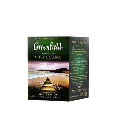Greenfield Milky Oolong Pyramid Collection 20 Pyramids In Special Foil Sachets Oolong Tea Finely Selected Speciality Tea
