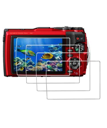 TG-6 Glass Screen Protector Compatible Olympus Tough TG-6 Waterproof Camera,debous Anti-scratch Tempered Glass crystal-clear Hard Protective Film Shield Cover Guard Lcd protection (4pack)