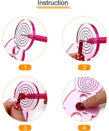 Paper Quilling Curling Coach Tool 2 Pack - Flower Rolling for Art & Craft DIY Projects - Pink - Buy Online on SooperMarket.com