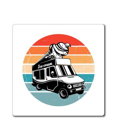 Hilarious Old-Fashioned Nostalgic Automobiling Sweets Van Humorous Soft-Serve Commercial Truck Enthusiast Magnets 4" 4"