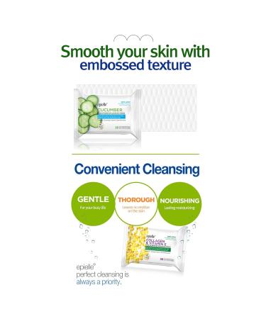 Epielle Makeup Remover Cleansing Tissues | Alcohol-Free | Cica | Removes Makeup & Mascara | 30 Count x 6 Value Pack - Buy Online on SooperMarket.com