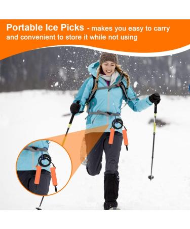 Retractable Ice Awls Kit - Ice Fishing Safety Picks Tool with Flexible Tips - Portable Emergency Gear for Skating and Walking on Ice (2 Pack) - Buy Online on SooperMarket.com