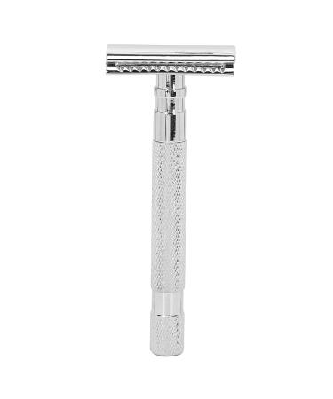Double Edge Reusable Security Razor - Manual Zinc Alloy for Wet Shaving | Barber Quality (Silver) - Buy Online on SooperMarket.com