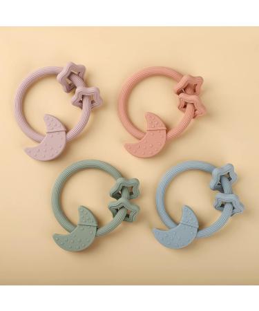 Eoopoon Silicone Baby Teething Toy - BPA Free Silicone Baby Ring Teether for Soothing Gums - Perfect Baby Shower or Birthday Gift for Boys and Girls (Sage) - Buy Online on SooperMarket.com