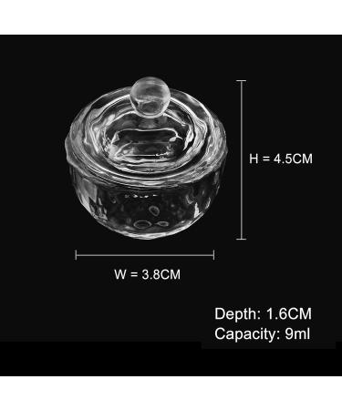 Crystal Clear Acrylic Liquid Powder Dappen Dish with Cap Lid - Small Size for Acrylic Nail Art - Transparent Glass Cup Bowl - HJ-NAPB017 (Pack of 1) - Buy Online on SooperMarket.com