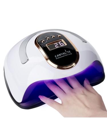Canvalite UV Nail Lamp 168W Faster Gel Nail Lamp Professional Nail Dryer with Automatic Sensor /4 Timer Settings/LCD Display for Gel Nails Polish Starter Nail Art Tools for Home Salon