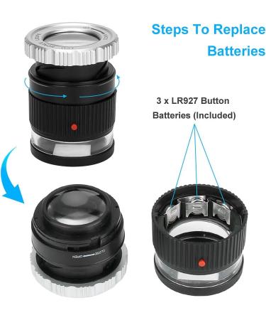 Intsun 30X Jewelers Loupe Magnifier with 6 LED Light Interchangeable Reticle Scale Illuminated Adjustable Focal Length Magnifying Glass for Textile Optical Embroidery Circuit Board Coins etc - Buy Online on SooperMarket.com